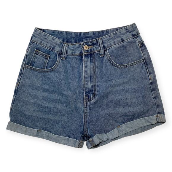 Shein Women’s Small Light Blue Wash Rolled Hem Basic Denim Shorts - Picture 1 of 6